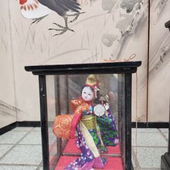 日本人形/ガラスケース入り/汚れアリの画像