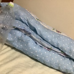 ☺️ 肌掛布団　掛布団　S145✖️195cm  水色に花柄の画像