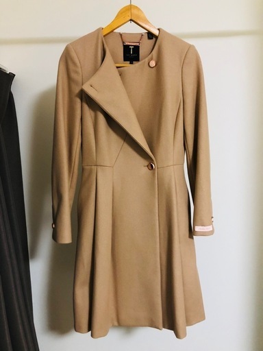 TED BAKER Aラインコート ピンクベージュ TED BAKER Aラインコート ピンクベージュ