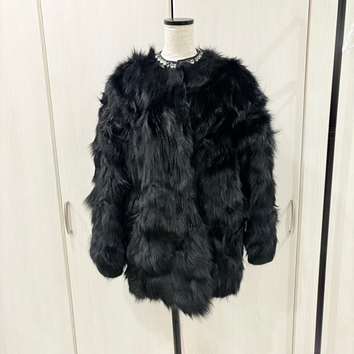 PRADA リアルファーコートプラダ　ブルーフォックス毛皮　