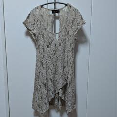 XOXO ベージュ レース チュニック 半袖 Mサイズの画像