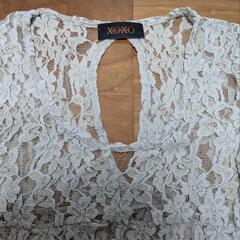 XOXO ベージュ レース チュニック 半袖 Mサイズの画像