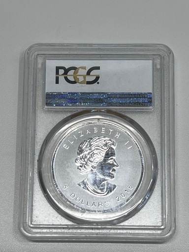 2016 シルバー カナダ $5 メープル リーフ 陰陽プライベート PCGS