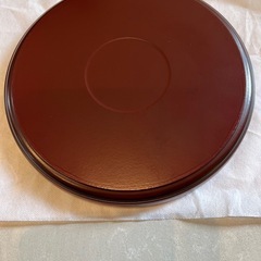 丸盆　漆器　お盆　赤色の画像
