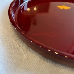 丸盆　漆器　お盆　赤色の画像