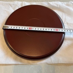 丸盆　漆器　お盆　赤色の画像