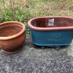 植木鉢　陶器　素焼き　2個