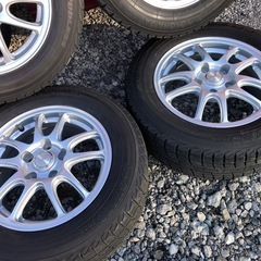 冬タイヤ ★ 195/65R15 ★  Yokohama製スタッドレス ★ バリ山4本組 ★ セレナ等用アルミ付き ★ PCD114 ★ 5穴の画像