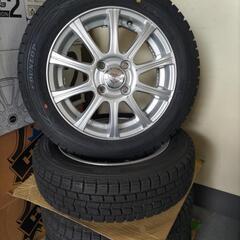 中古スタッドレスタイヤ、155/65R14、中古アルミホイール、の画像