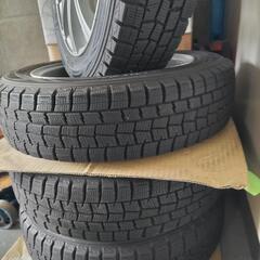 中古スタッドレスタイヤ、155/65R14、中古アルミホイール、の画像