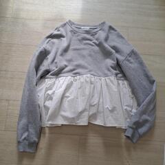 値下げ！重ね着風切り替えトップス フリーサイズ トレーナー 
