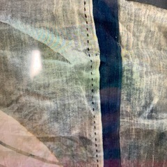 ５幅 大判 古布 ボロ 藍染め 時代布 生地 JAPAN VINTAGE 藍染 ５幅 家紋 大判 古布 BORO ボロ リメイク素材 藍染め 古裂 襤褸 時代布 生地 木綿 ヴィンテージ JAPAN VINTAGE ジャパンヴィンテージの画像