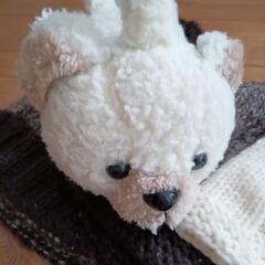 手編みキッズニット帽の画像