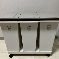 キャスター付3連ゴミ箱