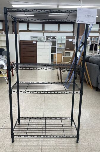 ★ジモティ割あり★  メタルラック 黒 H116×D29×W64 クリーニング済み TJ9739
