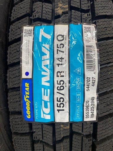 155/65R14 スタッドレスタイヤ・ホイール付き(未使用)