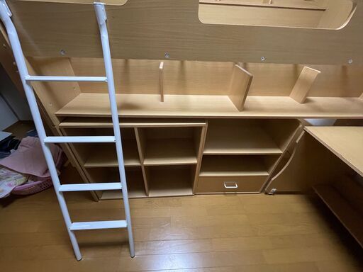 ニトリ　システムベッド＋デスク　ライトブラウン【引き取りのみ】