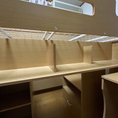ニトリ　システムベッド＋デスク　ライトブラウン【引き取りのみ】の画像