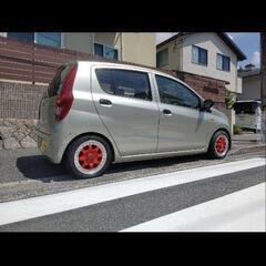 YouTuberのなかで話題　広島発！即乗り！車検長い！令和8年8/12迄有り　希少！ダイハツ　L285S ミラ マニュアル5速！4WD　FR化にいかがですか？　今流行りの軽自動車ドリフトに最適なベースです、希少な14インチファルケン　2ピース　ホイール　タイヤバリ山　6J+38 　エンジン　ミッション　エアコン良好　8/14現在　フロント全長式36段減衰力調整を採用　高級RS-R車高調ローダウン　リアダウンサス タナベ DF210　LEDヘッドライト　の画像