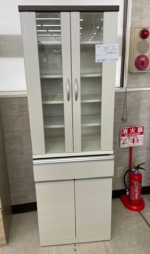 ★ジモティ割あり★  食器棚 白 H175.5×D42×W58.5 クリーニング済み TJ9744