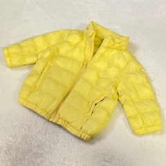 美品　UNIQLO ライトウォームパデットパーカー 80サイズ　イエロー　黄色の画像