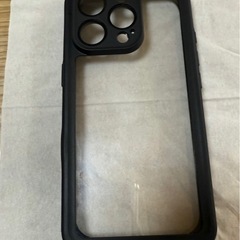 iPhone 16 Pro プロ 中古品　ケース クリア 耐衝撃 米軍 MIL規格 透明 アイフォン 対応 携帯ケース カバー　保護　レザーブラックの画像