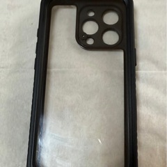 iPhone 16 Pro プロ 中古品　ケース クリア 耐衝撃 米軍 MIL規格 透明 アイフォン 対応 携帯ケース カバー　保護　レザーブラックの画像