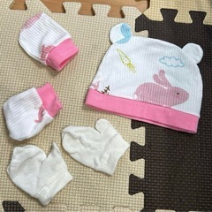 ベビーミトン、帽子セット