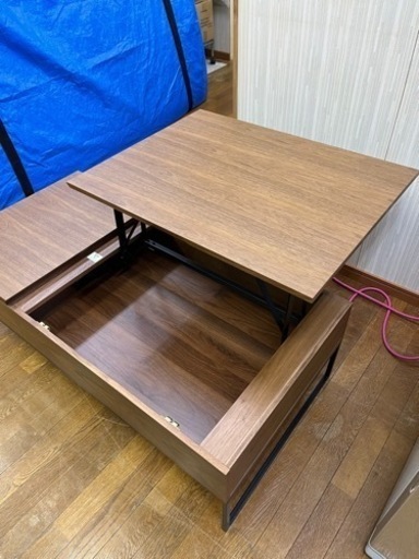 色々使える便利なテーブル!! ニトリ 昇降式 センターテーブル Nヒバリ ブラウン 家具 