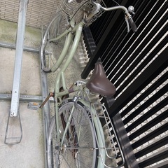 自転車　カーキ　オリーブグリーン　ママチャリ