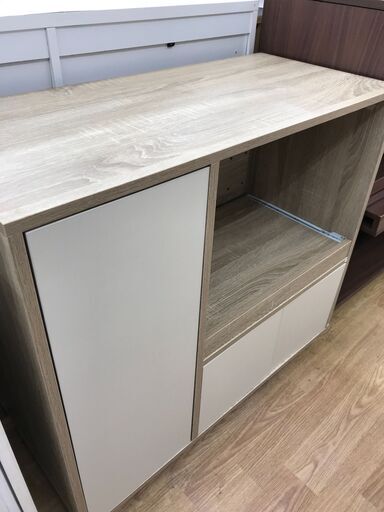 ★ジモティ割あり★ レンジ台　ナチュラル　シンプル　 H82×W86×D40   クリーニング済み KJ6907