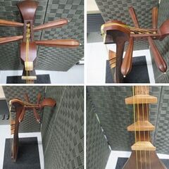 現状品 薩摩琵琶 和楽器 四弦四柱 筑前琵琶 半月細工 中古 琵琶