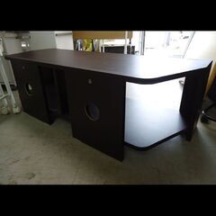 札幌お引き取り限定◆家具◆ローボード/TV台◆ダークブラウン系◆W114.5 D48 H35.5の画像