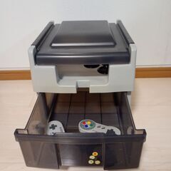 スーパーファミコン プレステ　テレビケームワゴン キャスター付 収納ケースの画像
