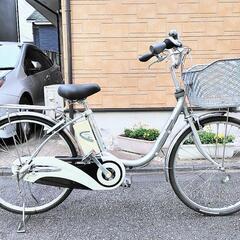 【お渡し予定決まりました。】バッテリー新品！！電動アシスト自転車　パナソニック　リチュウムViVi DX  24インチ　シルバー　バッテリー6.6Ahの画像