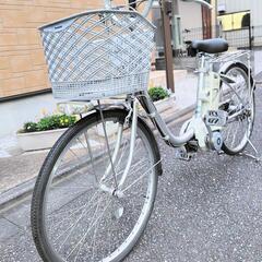 【お渡し予定決まりました。】バッテリー新品！！電動アシスト自転車　パナソニック　リチュウムViVi DX  24インチ　シルバー　バッテリー6.6Ahの画像