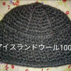 【アイスランドウール100%】 ウール100%　ニット帽　チャコ...