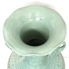 青龍・高麗青磁・青磁器・壺型花器・双耳壺・透かし壺・No.210912-001の画像