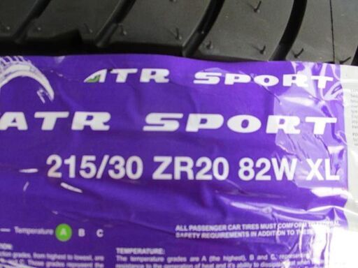 【ﾀｲﾔのみ】ﾜｹｱﾘ【ﾗﾍﾞﾙ付き未使用2本】ATR SPORTS 215/30ZR20 2本ｾｯﾄ