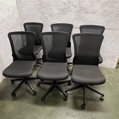 【井上金庫】 事務用チェア ASM-701N 定価1脚3万円 店舗用品 キャスター付き 6脚セット Y0488