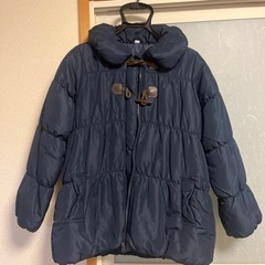キレイ　ネイビー　女の子　冬のダウンコート　150cmの画像