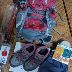 登山☆ トレッキングシューズ ☆リュック☆ポール☆ゲーター未使用 