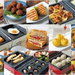 ★新品未使用なのに７割引★ホットプレート、グリル　ホットサンドメーカー、タコ焼きの１台３役★家飲み★パーティー★夏休みに★の画像