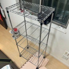 スチールラック 4段 キャスター付き 約55cm x 35cm ...