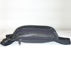 【送料無料】 本革製 ウェストポーチ 黒 ボディバッグの画像