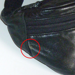 【送料無料】 本革製 ウェストポーチ 黒 ボディバッグの画像