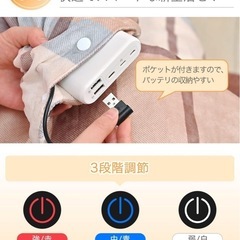 新品 電気毛布 ブランケット ひざ掛け 3段階温度調節 洗える USB ベージュの画像
