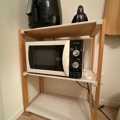 二段木製収納棚