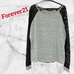 フォーエバー21❤レース切り替え　ラグラン　長袖Tシャツ シースルー