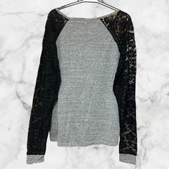 フォーエバー21❤レース切り替え　ラグラン　長袖Tシャツ シースルーの画像